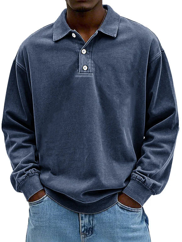 Alpenfeld | Lässiges langärmeliges Herren-Polo