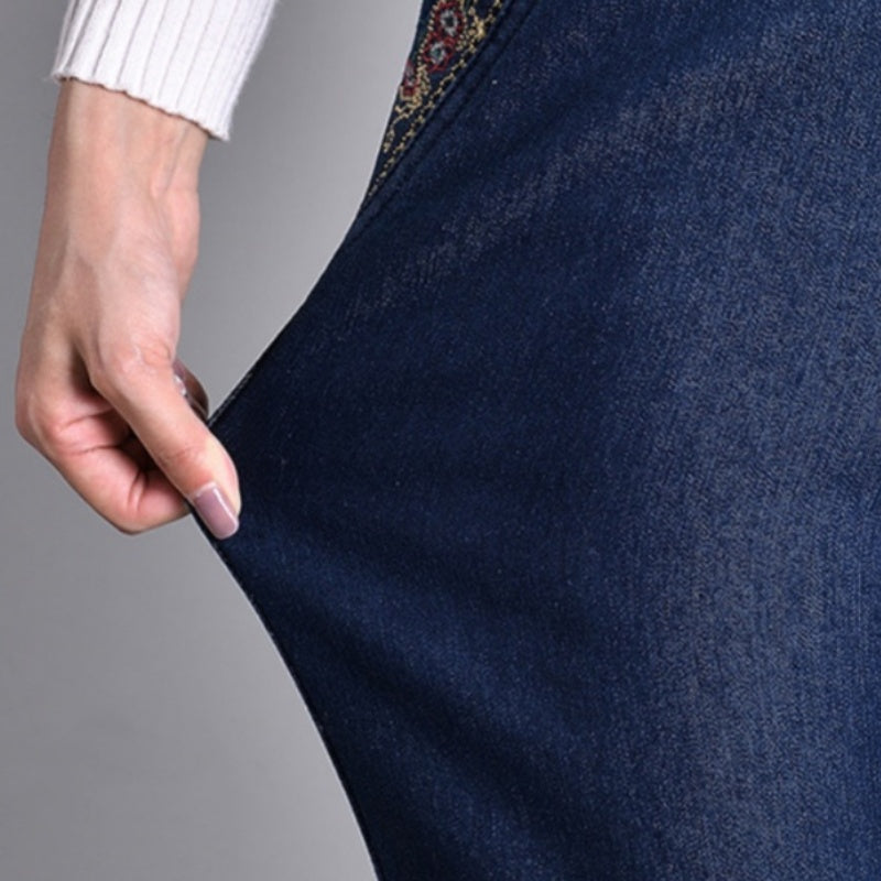 Alpenfeld | Damenjeans mit elastischem Bund und Seitentaschen