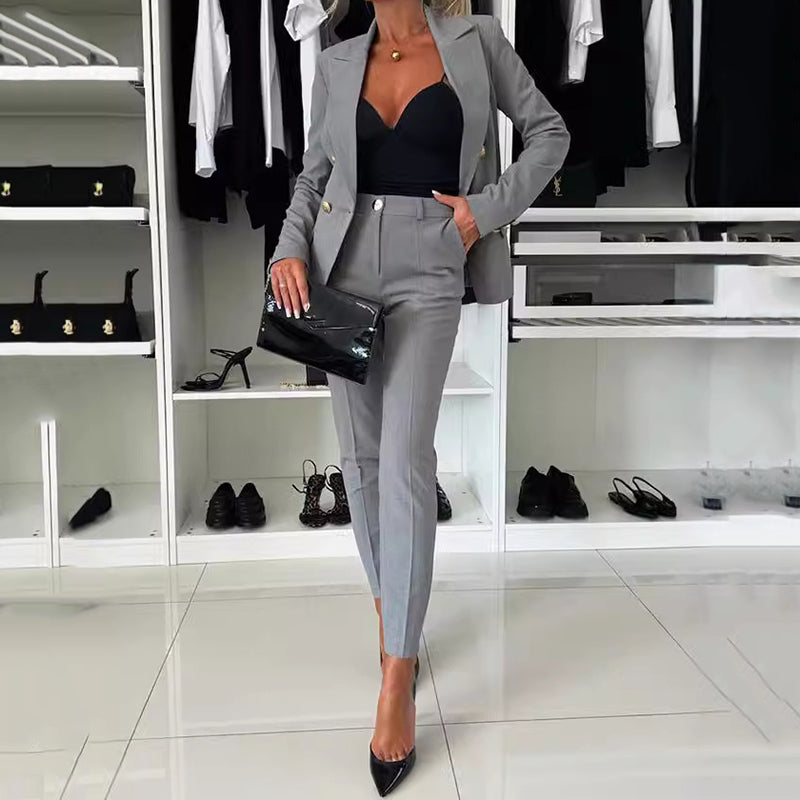 Alpenfeld | Damenanzug mit Doppelreiher und schmaler Hose