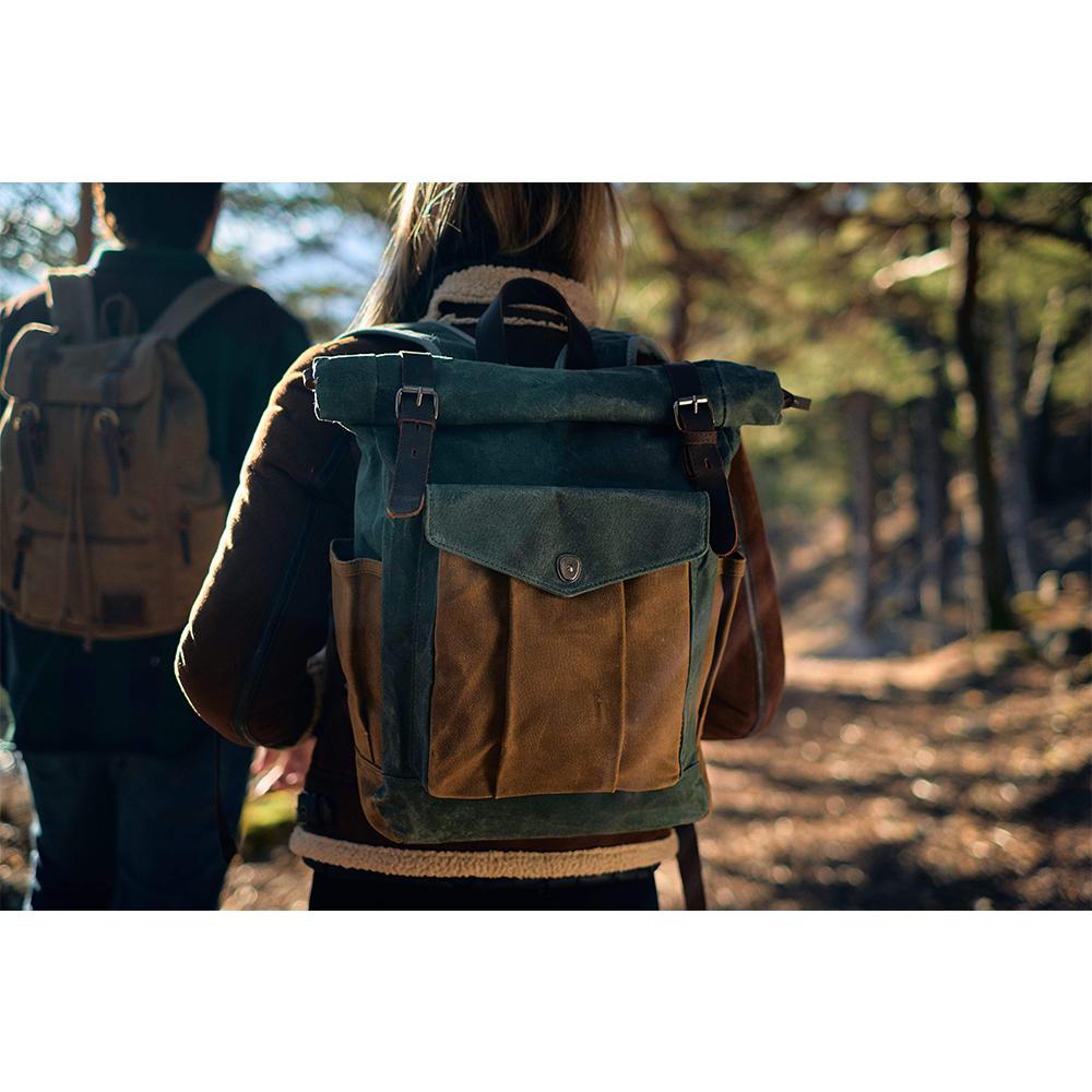 Wachsbeschichteter Canvas Rolltop-Rucksack | MARSEILLE